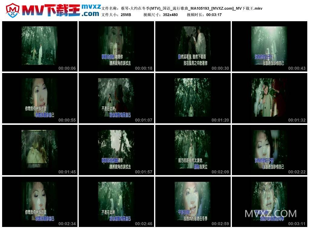 蔡琴-大约在冬季(MTV)_国语_流行歌曲_MA105193